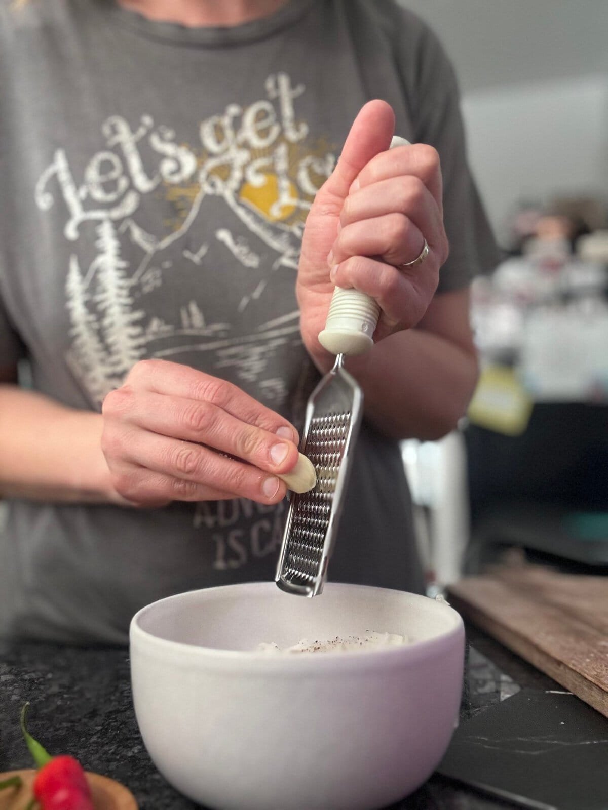grated garlic grating garlic