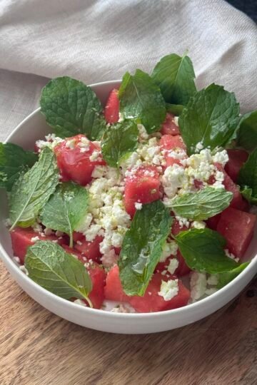 Fresh Watermelon Mint Salad With Feta