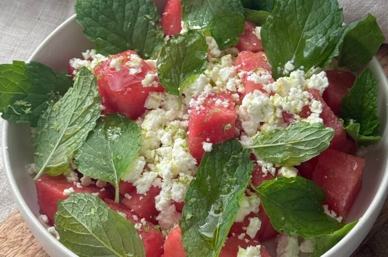 Fresh Watermelon Mint Salad With Feta