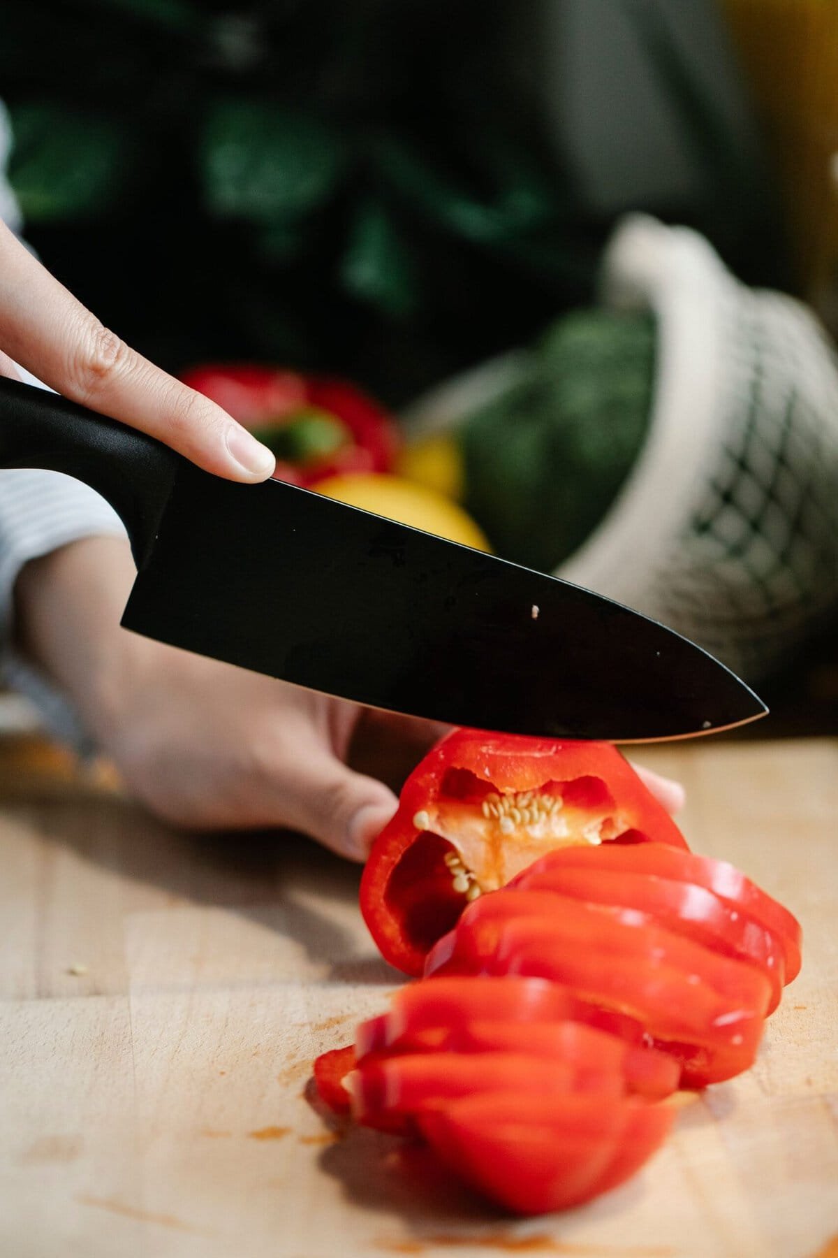 chopping peppers chop peppers