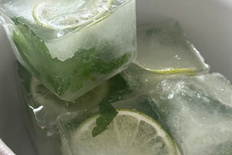 ginger mint ice cubes