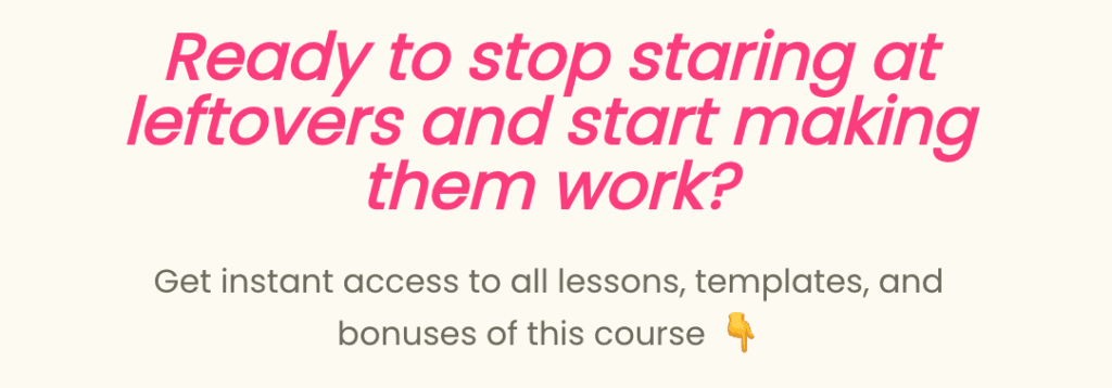 LEFTOVERS COURSE