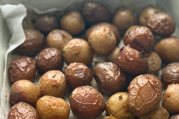 crispy roasted baby potatoes