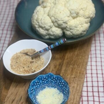 ingredients for breaded cauliflower